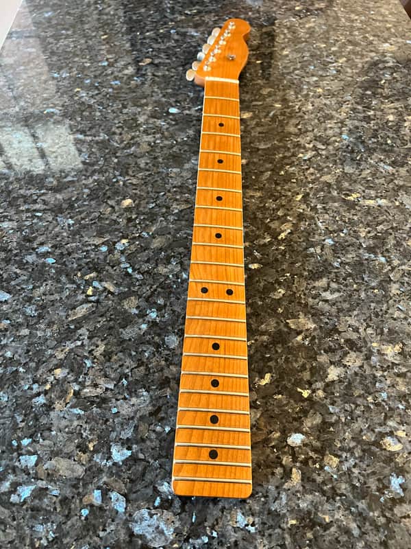 Warmoth Roasted Maple Telecaster Neck - Loaded Roasted Maple, Satin Nitro image 1
