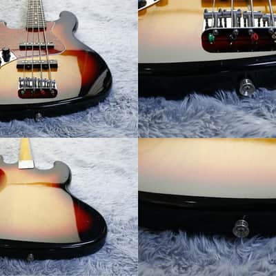 Left Handed Fender Japan '62 reissue JAZZ BASS JB62-LH ALDER body 3Tone Sunburst image 16