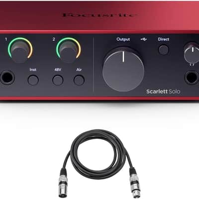Focusrite Scarlett Solo 4th Gen USB Audio Interface with XLR Cable image 1