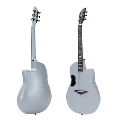 WINZZ AFO300C Solid Spruce Top With Carbon Fiber Back Acoustic Electric Guitar - Grey image 5