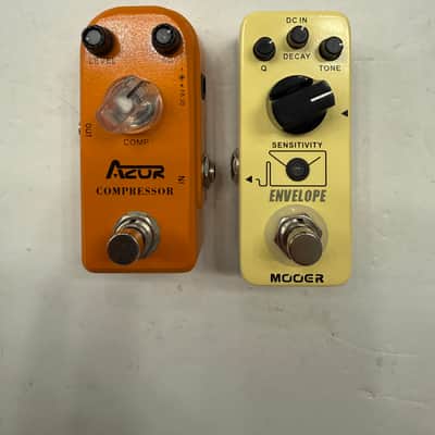 Azor Compressor + Mooer Envelope Filter Wah Mini Guitar Effect Pedal Lot Of 2 image 2