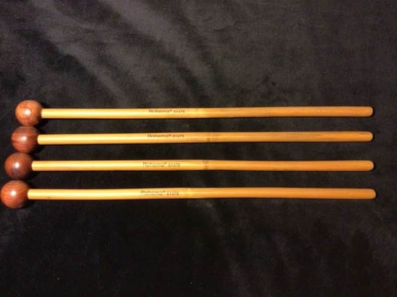 Rohema Percussion - Percussion Mallets Xtra-Hard 25MM Ball (Made in Germany) Bamboo Handle 2 Pairs image 1