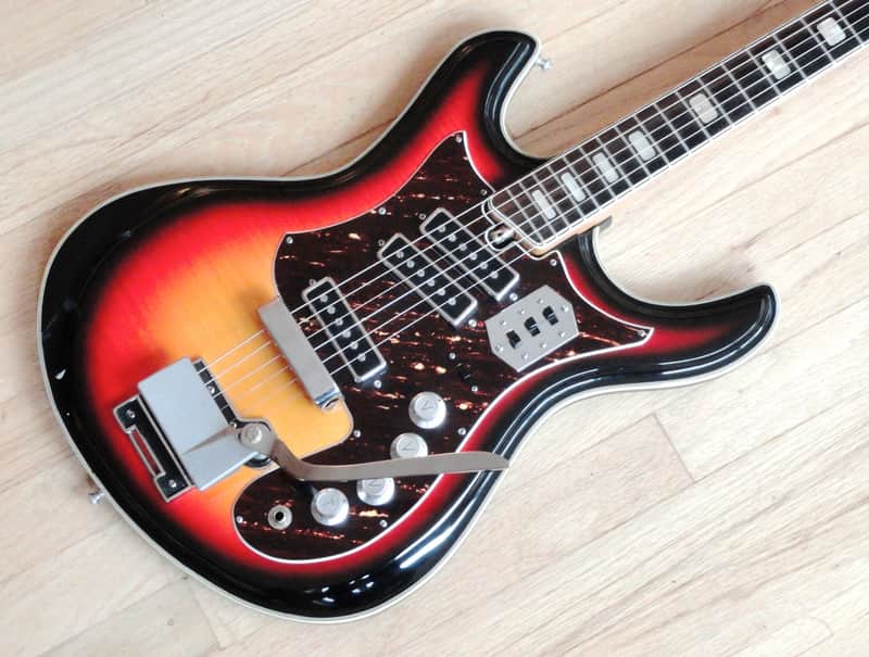 1960s Silvertone 1445 Vintage Electric Guitar by Teisco German Carve 1441 w/ gigbag & Original Strap image 1