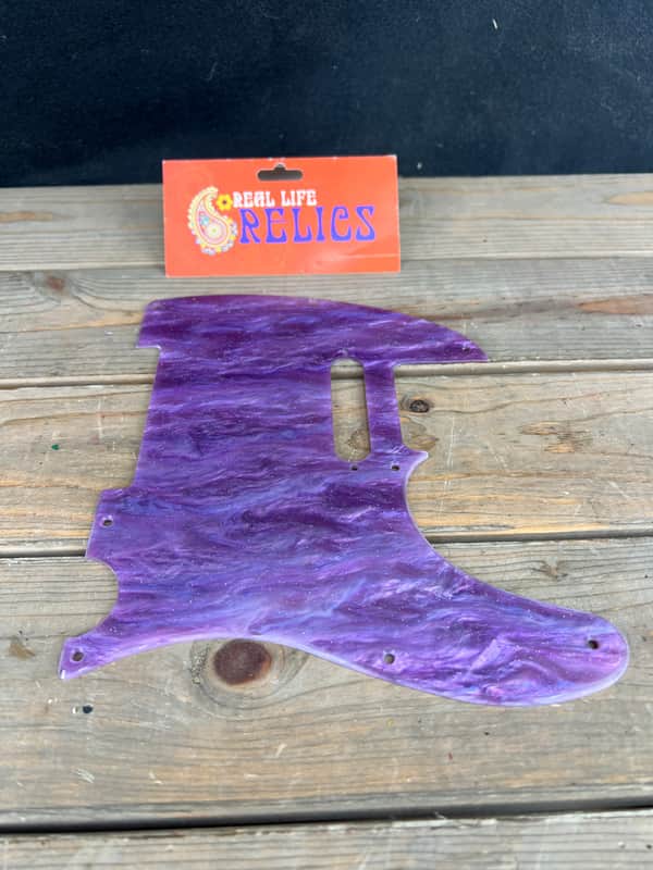 Real Life Relics Telecaster® Pickguard 8 Hole Purple Swirl 1 Ply    [PGZ3] image 1