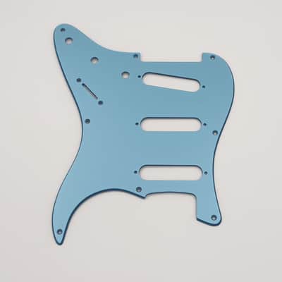 8 hole metallic blue acrylic pickguard for us/mex fender stratocaster image 3