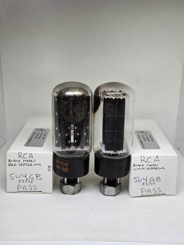 RCA 5U4GB Black Plate Rectifier Matched Pair NOS 5U4 image 1