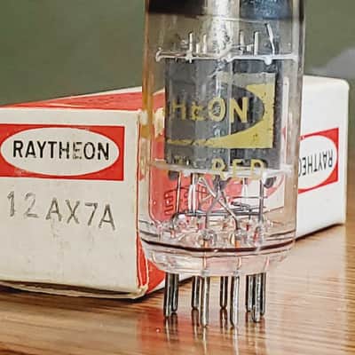 12AX7A Raytheon Solid Ring Getter NOS/NIB MaxiPreamp2/TV7 tested (1) tube lot image 1