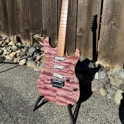 Tom Anderson Guitarworks Drop Top Shorty 24 3/4" Scale Length 2024 - Abalone With Binding Top, Purple back image 1