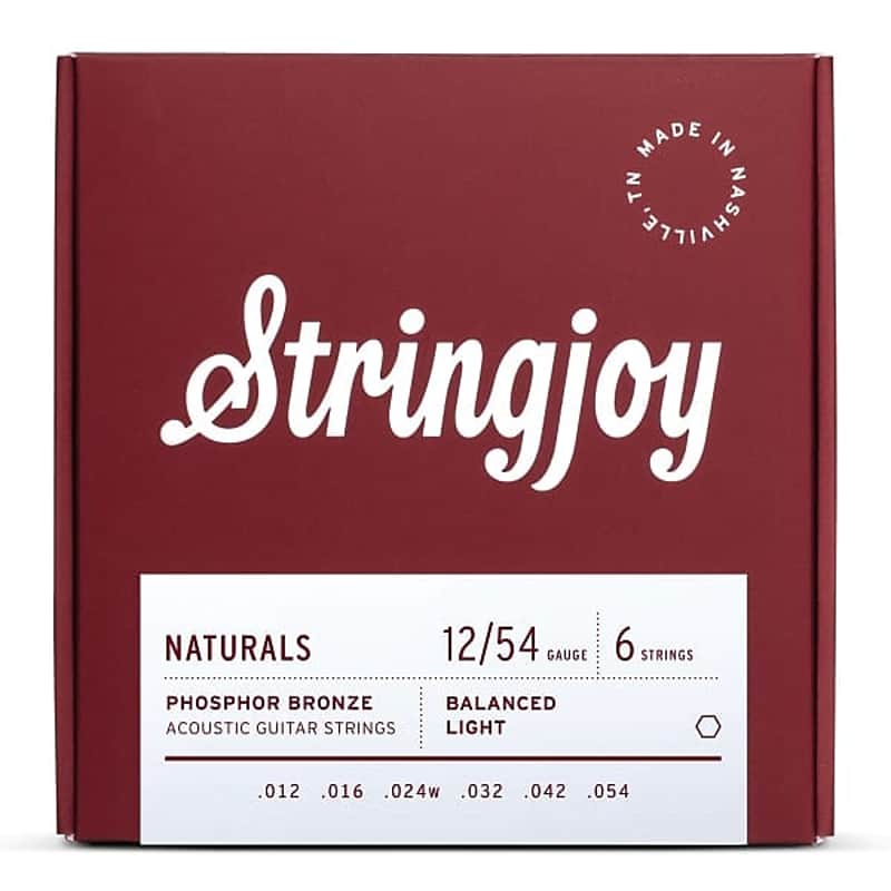 Stringjoy Naturals | Light Gauge (12-54) Phosphor Bronze Acoustic Guitar Strings image 1