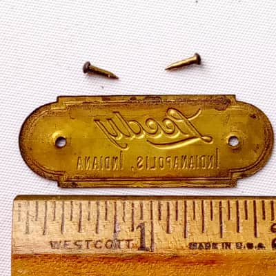 Leedy Indianapolis Indiana 1900-10s Snare/Bass Drum Wood Hoop-Tacked Badge Brass image 2