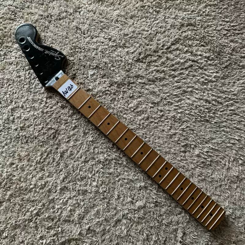 Fender Squire ST SQ Electric Guitar Headstock and Neck-Unfinished-Baked Maple-22 Frets-Double Tremolo image 1
