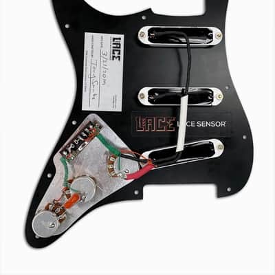 LACE Sensor Ultimate Triple Loaded Pickguard- - Black Pickguard/White Pickups image 2