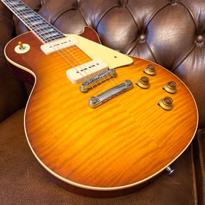 2024 Gibson Custom M2M Murphy Aged 1956 Les Paul Handpicked Top Ultra Light - Slow Ice Tea Fade image 3