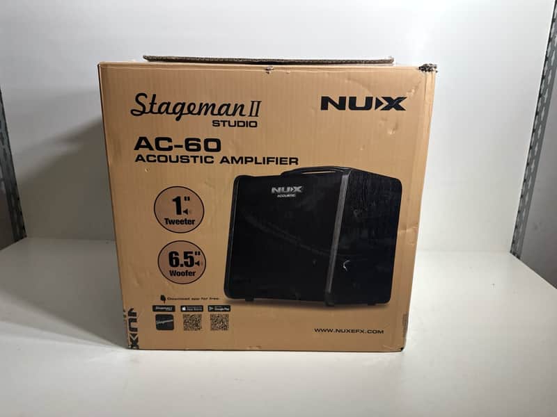 NuX AC-60 Stageman II 2-Channel 60-Watt 1x6.5" Acoustic Guitar Combo 2021 - Present - Black image 1