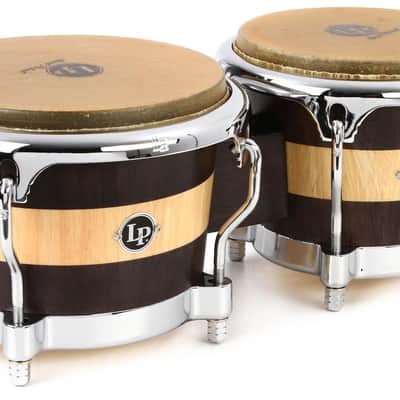 LP Latin Percussion Bongos Drums Set, E-Class - Oak & Walnut image 1