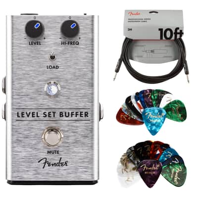 Fender Level Set Buffer Pedal Bundle with Fender Instrument Cable and 24 Picks image 1
