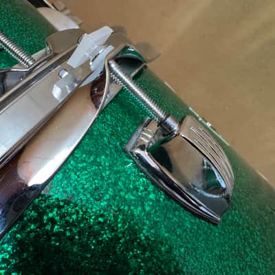 Bryan Hitt's REO Speedwagon 2000s Ludwig Classic Maple With Complete Hardware - Green Sparkle image 22