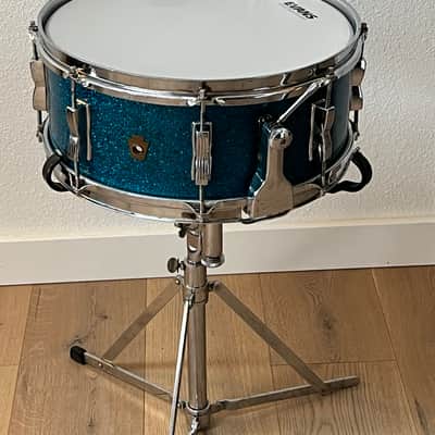 1950's WFL 4 Piece Drum Kit, Blue Aqua Sparkle, Complete W / Cases, Drop Dead Gorgeous image 9