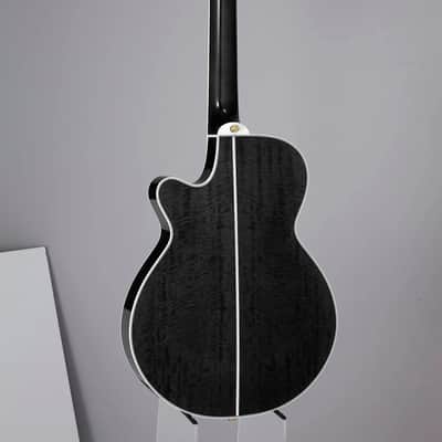 Takamine TSP158C-12 SBL Thinline 12 String Acoustic Electric Guitar w Case Black image 2