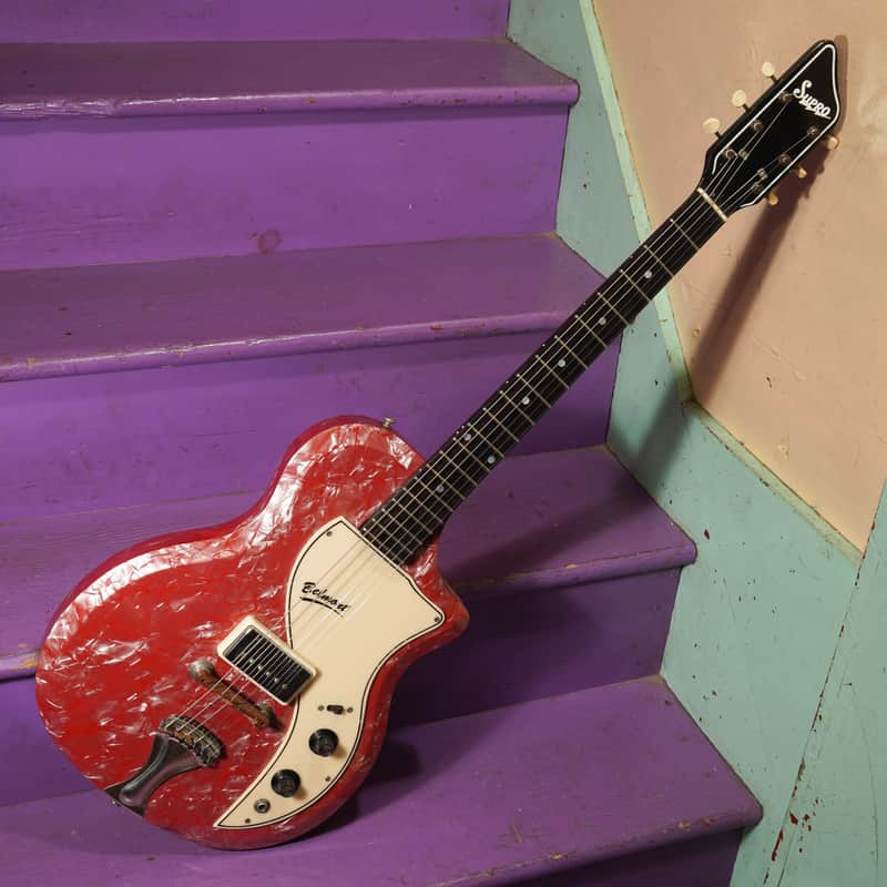 1962 Supro Belmont (National/Valco) Pink Pearloid Electric Guitar (VIDEO! Fresh Refret+Work, Ready) image 1