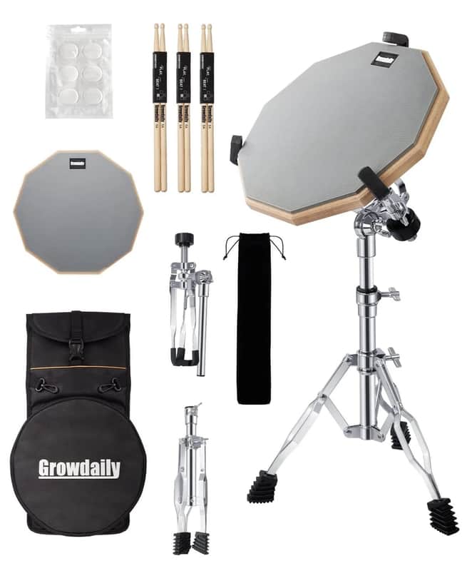 Portable 12" Practice Pad Drum Set – Silent Drum Kit for Musicians, Beginners & Pros image 1