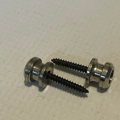 Immagine 1990's Era Used Schaller Electric Guitar Worn Chrome Strap Lock Buttons Set - 2