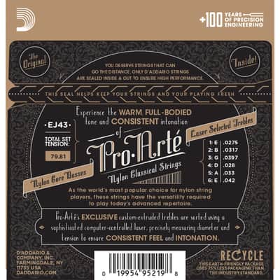 D'Addario EJ43 Pro-Arte Light Tension Cl assical Guitar Strings - Classic Guitar Strings image 2
