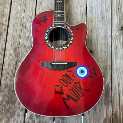 RESD Ovation Legend - Red Cherry USA Made Acoustic Electric Guitar Bowl back image 2