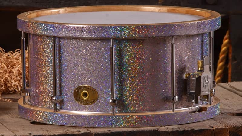 Noble & Cooley *Pre-Order* Solid Shell Classic 7x14" Tulip Snare Drum Confetti Sparkle w/Matching Wood Hoops Custom Finish | Made in the USA | Special Order | Authorized Dealer image 1