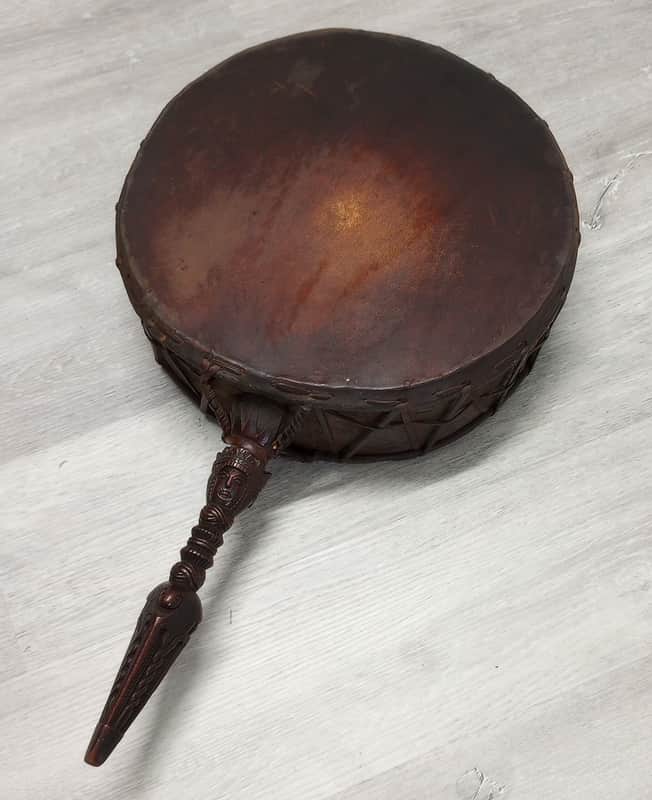 Handmade Nepalese Dhyangro Shamanic 14" Double-Headed Drum image 1