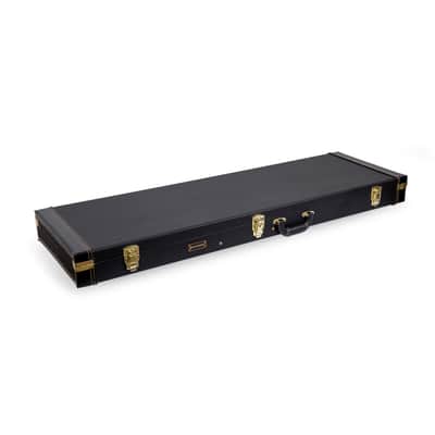Crossrock Electric Bass Case, Fits Fender Precision & Jazz Bass, Rectangular Wood Case -Black image 1