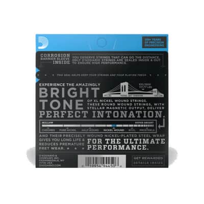 D'Addario XL Nickel High Strung/Nashville Tuning Electric Guitar Strings - 10-26 image 3