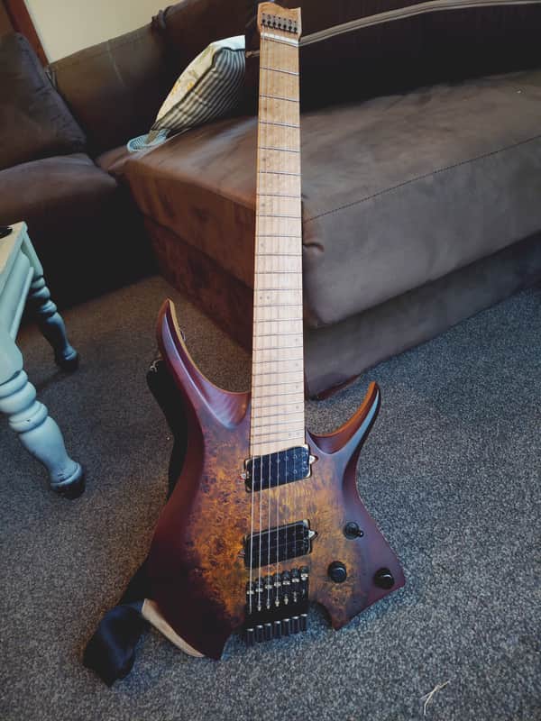 NK Guitars 7 String Multiscale Headless Guitar Burl | Reverb Australia