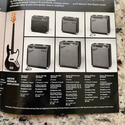Squier Brochure contemporary standard telecaster 80s? Precision Bass Jazz Side Kick image 4