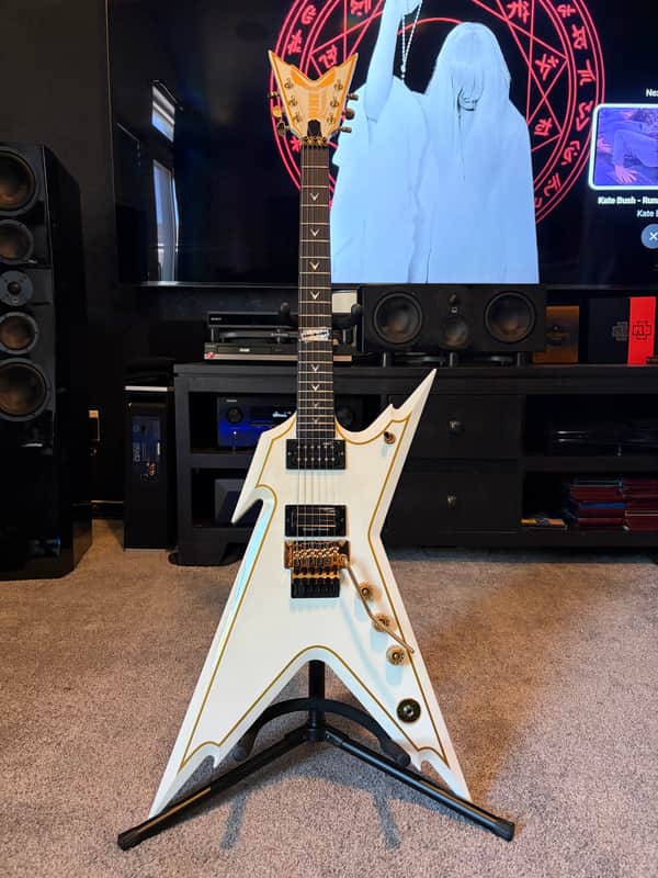Dean USA Dime White-Gold/Matt Heafy Razorback image 1