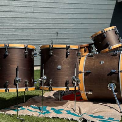 PDP PDCC2213TN Concept Classic Maple Series 13/16/18/22" with 14 inch snare - Walnut Stain with Natural Hoops image 18