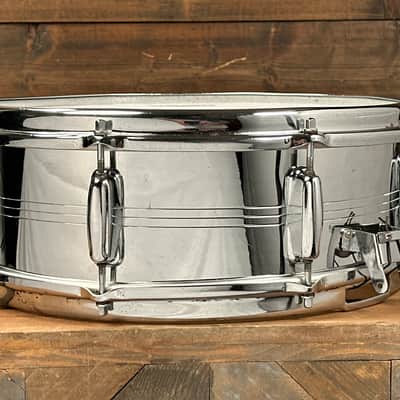 1960s Slingerland No. 130 Gene Krupa Sound King 5x14 8-Lug Chrome Over Brass Snare Drum w/ Zoomatic Strainer image 6