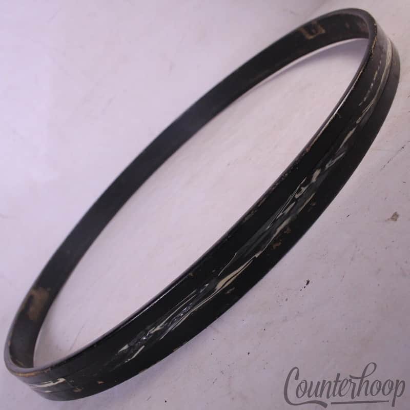 Ludwig 20" Black Oyster Pearl"Bowling Ball"6Ply Maple Bass Drum Hoop Vintage 70s image 1