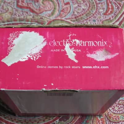 visibly used condition genuine Electro Harmonix EMPTY CARDBOARD BOX +orig Owner's Manual ONLY for EXO Stereo Electric Mistress (NO pedal, NO power supply, NO warranty/registration paperwork) 2010s, OUTER AREAS pink / GRAPHIC black & white, white image 15