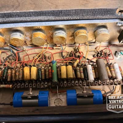 1965 Vox AC50/4 Mk III Head & 2x12 Cabinet w/ Original Speakers & Trolley image 10
