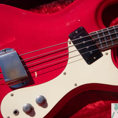 Vintage 1965 Mosrite of California "The Ventures" 4 String Bass w Brazilian Rosewood FB & OHSC - Made in the USA image 4