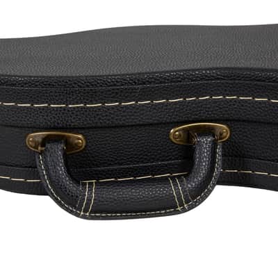 Crossrock Wooden Case-Fits Telecaster and Stratocaster Styles of Guitars-Vintage Hardware, Sponge Lining, Metal Feet, Storage Space-Black (CRW520STBK) image 7