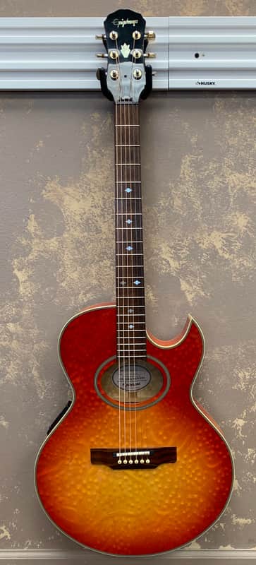 1997 Epiphone PR7E/HS Cherry Sunburst Acoustic-Electric Guitar