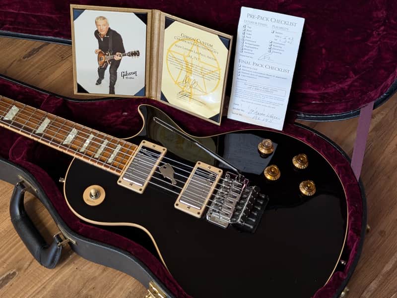 2012 Gibson Alex Lifeson Signature Les Paul Axcess RARE Ebony Black #AL717 Original Run COA & OHSC