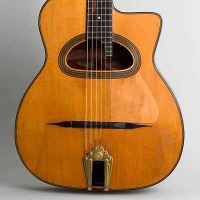 Selmer-Maccaferri  Modele Orchestre Acoustic Guitar (1932), ser. #163, molded fiberglass road case. image 3