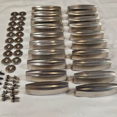 Vintage 1935-48 Slingerland Radio King Bass Drum Streamline Lug Set (20) Nickel NOB 3" Chicago USA image 4