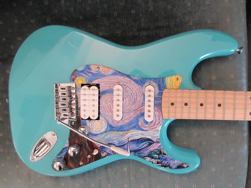 ~Cashified~ Kramer Strat-Style Blue - Van Gogh - Rock 'n' Roller image 1