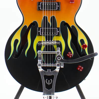Used Epiphone FlameKat Ebony Flame Graphic Electric Guitar - Good Condition image 2