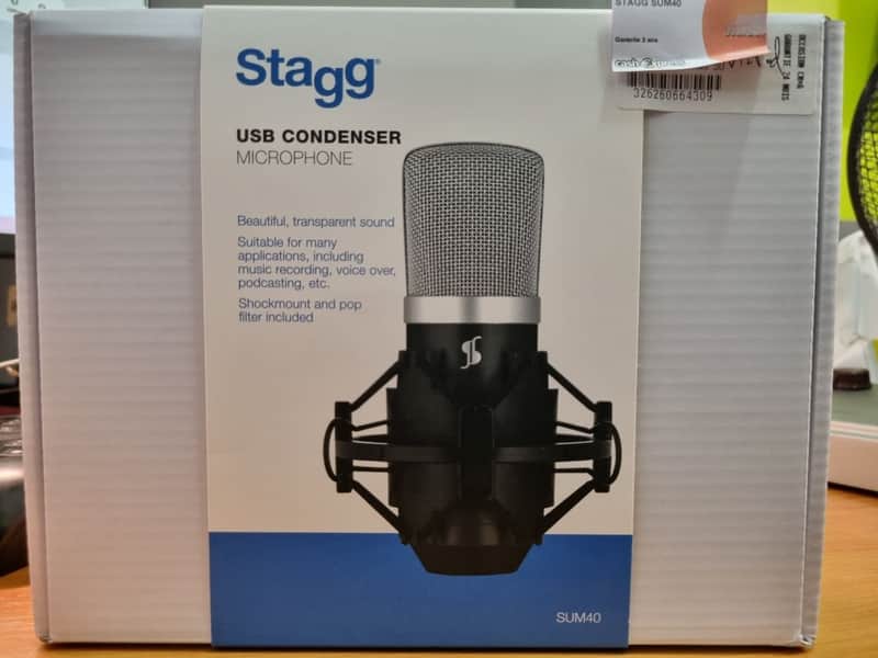 Stagg SUM40 Cardioid USB Large Diaphragm Condenser Microphone 2020s - Black image 1