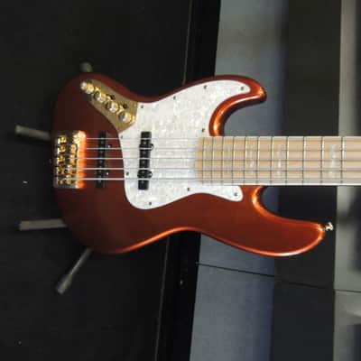 Bass Mods Lefty J/P style 5 string Orange image 1